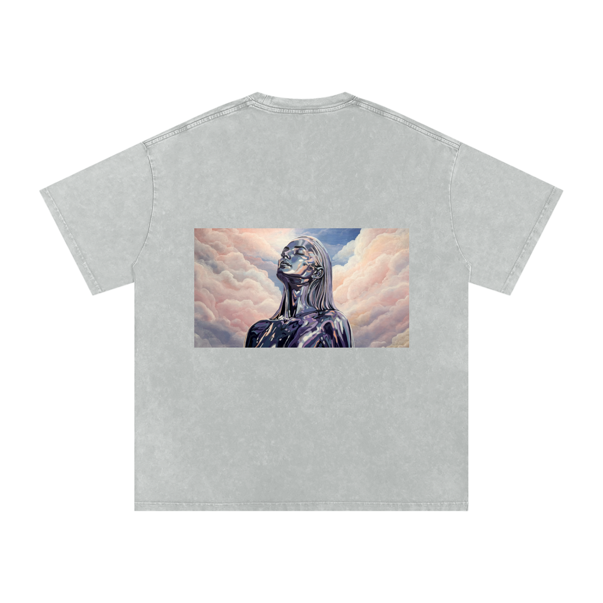 ENLIGHTENMENT - Snow Washed Oversized Cotton T-Shirt