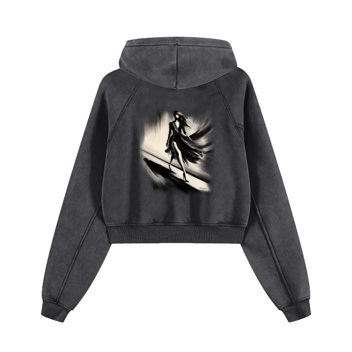 DRIVE - Cropped Zip-Through Hoodie