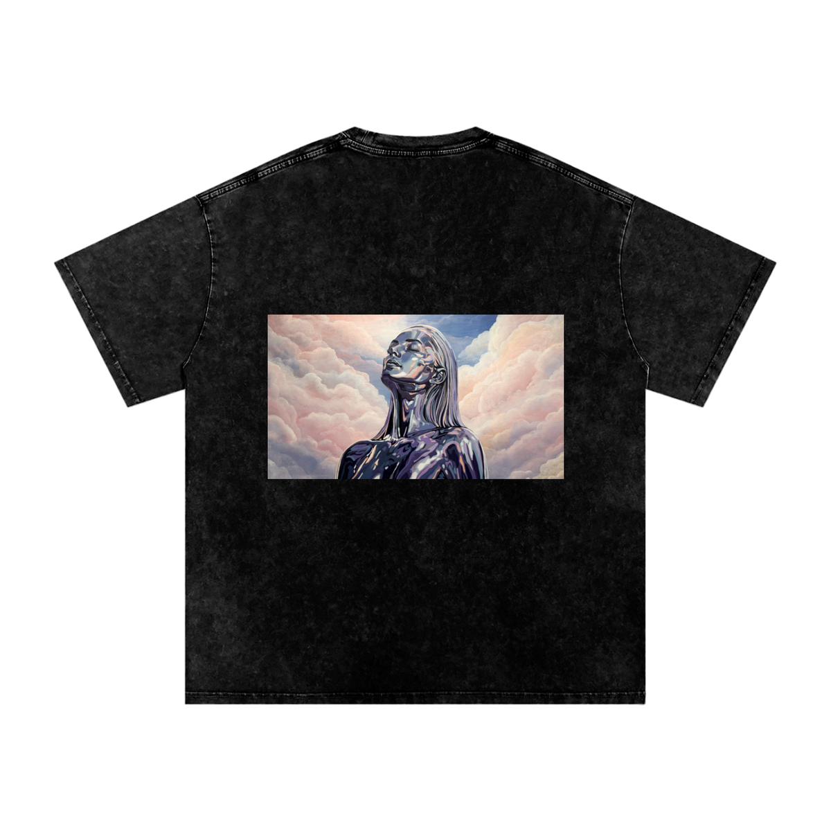 ENLIGHTENMENT - Snow Washed Oversized Cotton T-Shirt