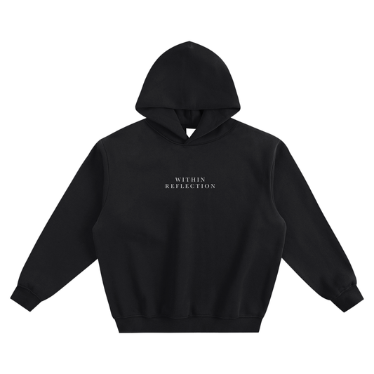 WITHIN REFLECTION - Black Fleeced Boxy Hoodie