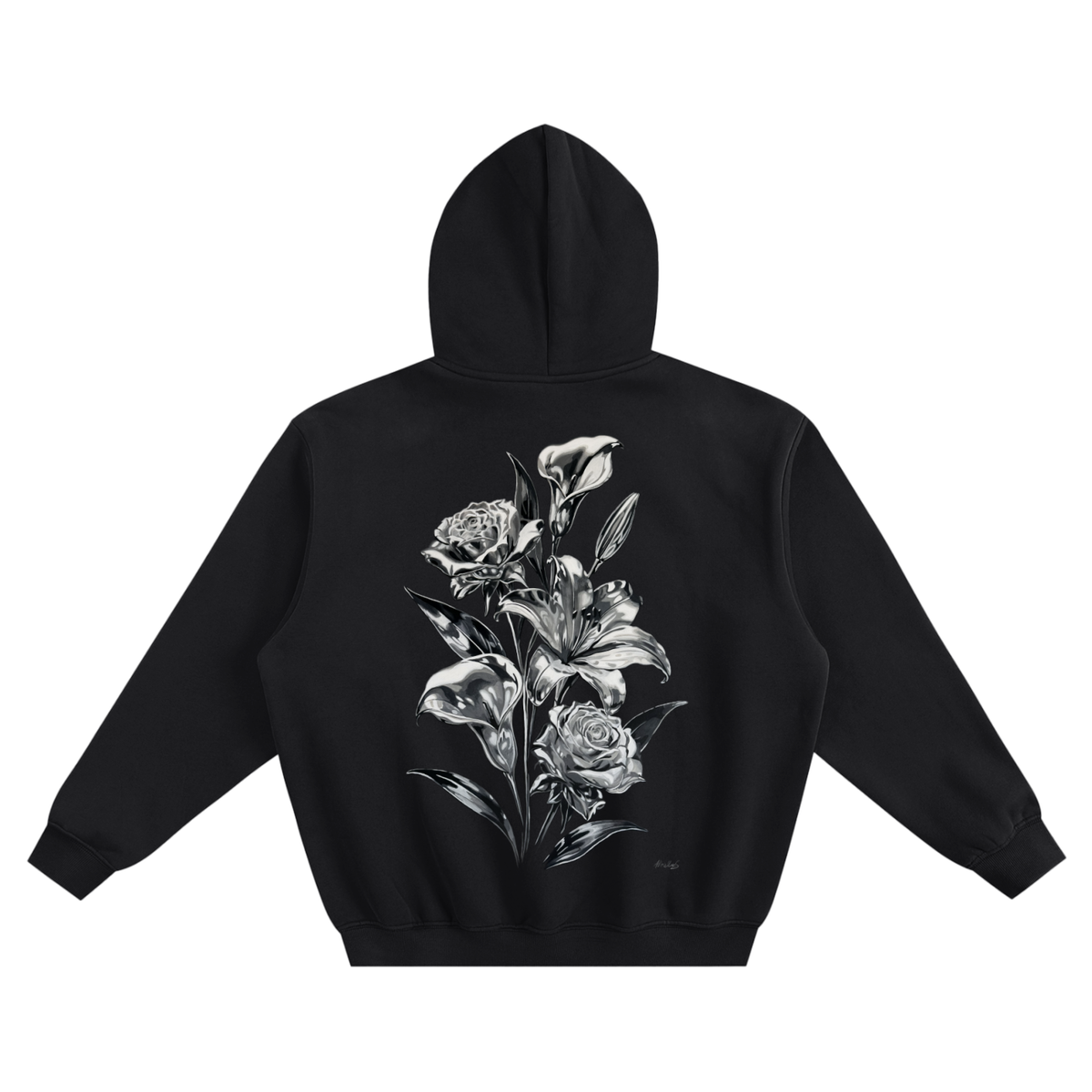 WITHIN REFLECTION - Black Fleeced Boxy Hoodie