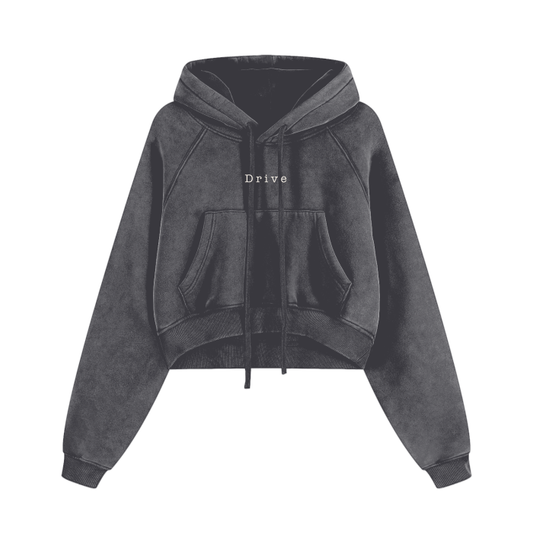 DRIVE - Cropped Zip-Through Hoodie